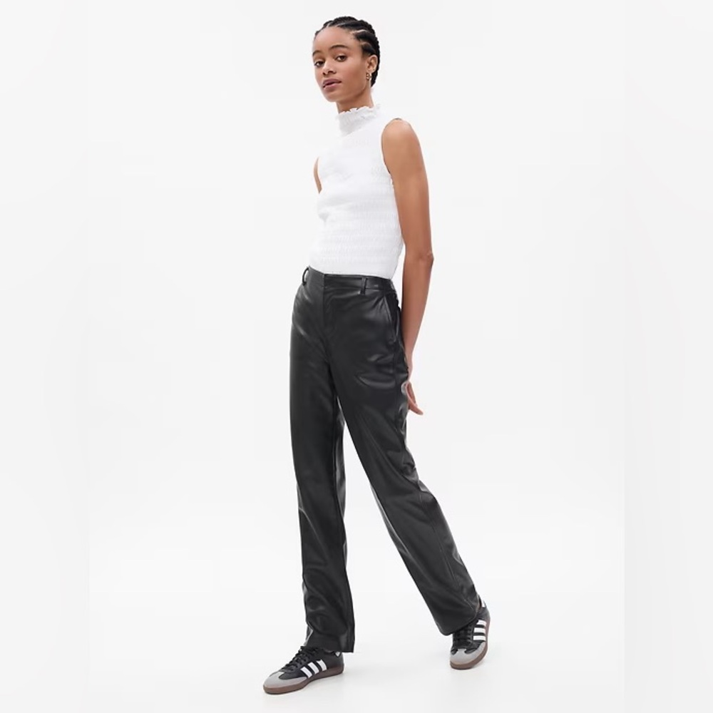 GAP Vegan Leather Black Pants